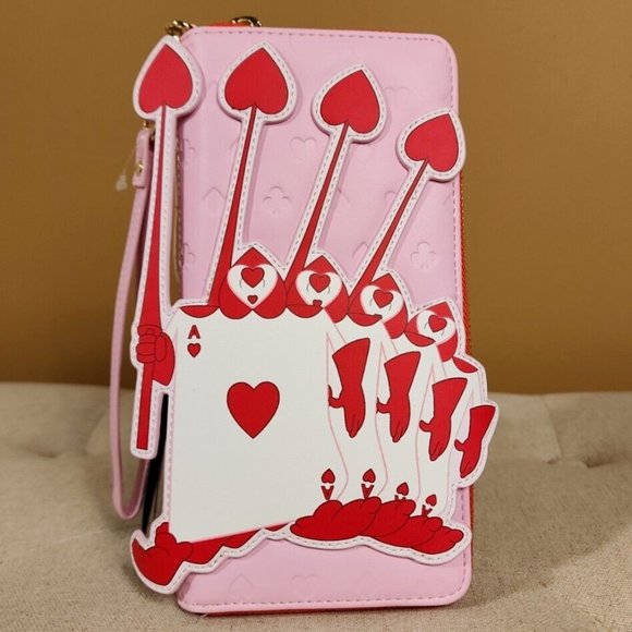 Loungefly Disney Alice in Wonderland Aces of Hearts Wallet Wristlet NEW - Picture 1 of 16